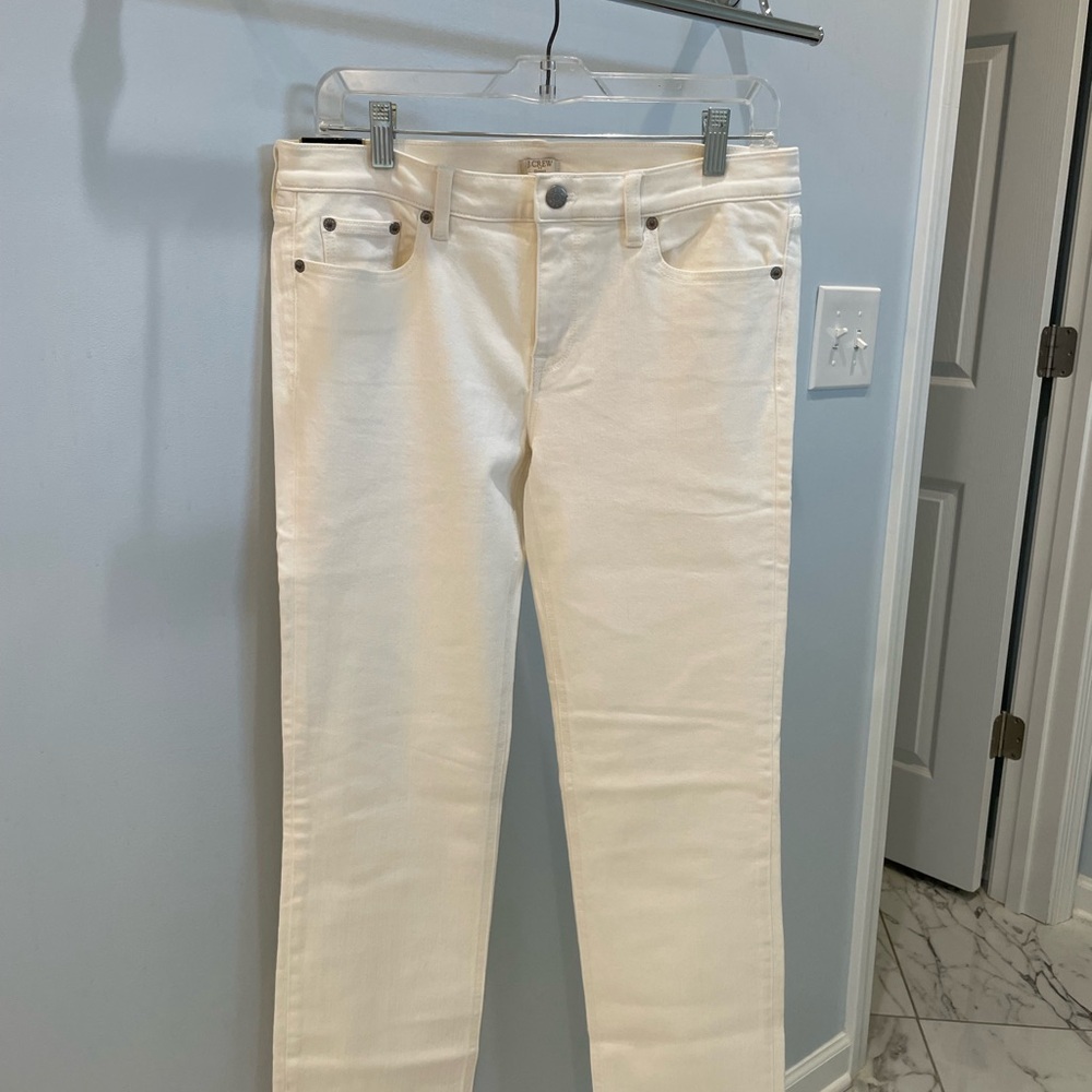 J. Crew White/ Cream Straight Leg Jeans